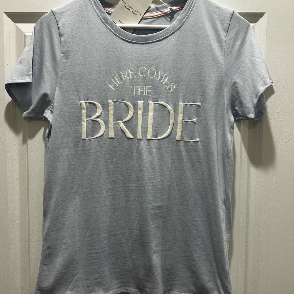 Elegant Gray Bridal Short Sleeve Tee